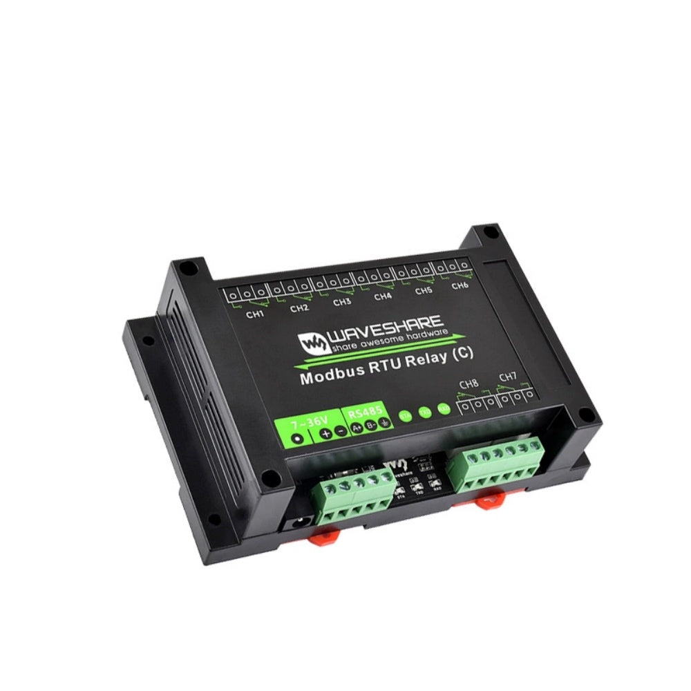 Industrial-grade 8-channel RS485 magnetic latching relay module Modbus RTU protocol Guide rail housing