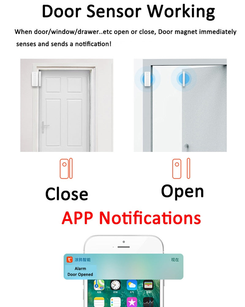 Tuya Wifi Door Window Sensor Smart Home Security Alarm Detector Alexa Google-6