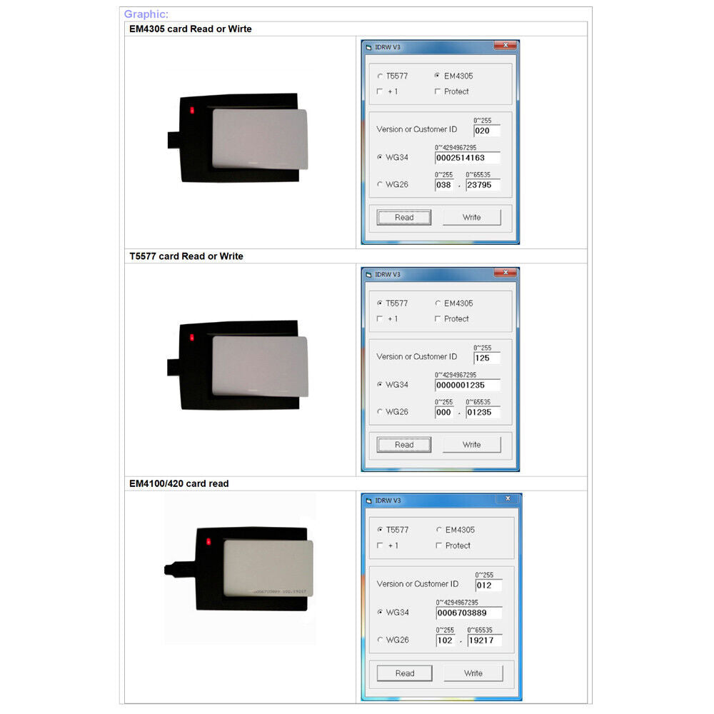 125Khz , EM4305 , T5567 Card Reader , Writer Copier , Writer programmer burner USB
