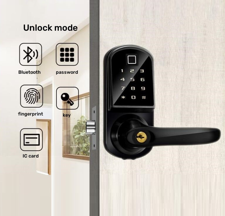 Electronic intelligent fingerprint lock,household semi-automatic password lock,APP