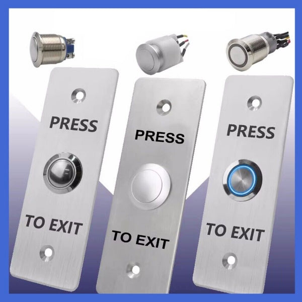 12V Stainless Steel Self Resetting Thick Panel Access Switch / Exit Button