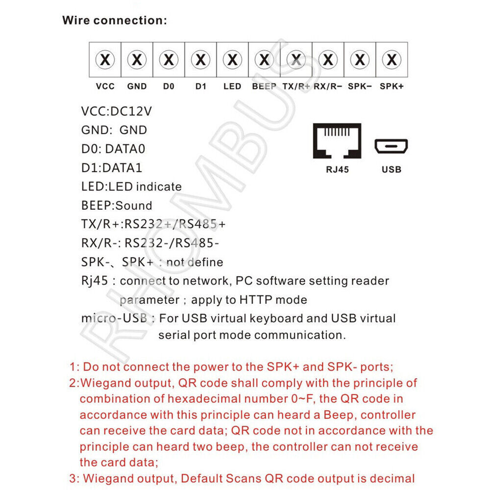 QR Code,RFID Reader,USB,125khz,Wiegand,