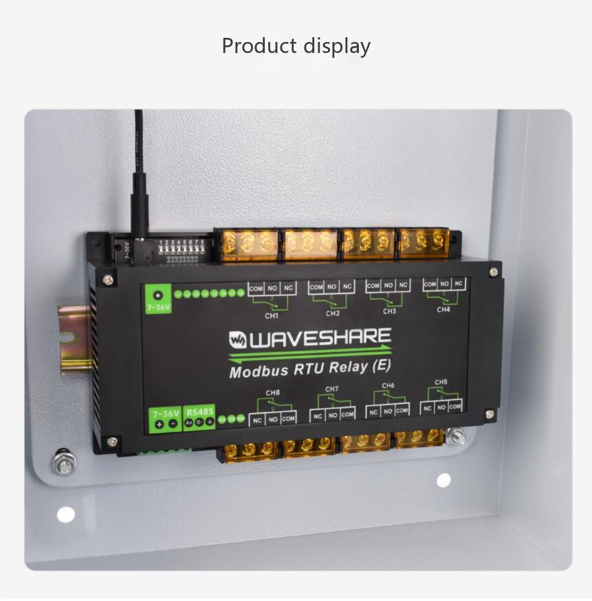 8-channel RS485 relay module 30A high current Modbus RTU protocol Guide rail type housing