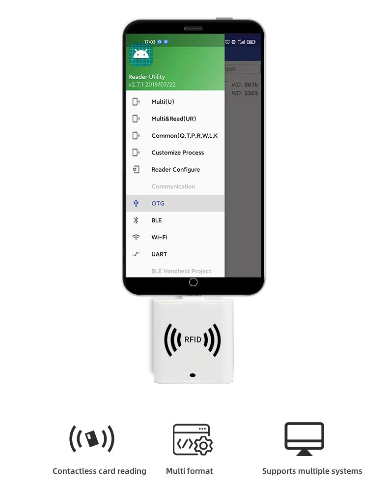 UHF/902-928mhz/ RFID/ Mini USB/ OTG/ Mobile/ Reader