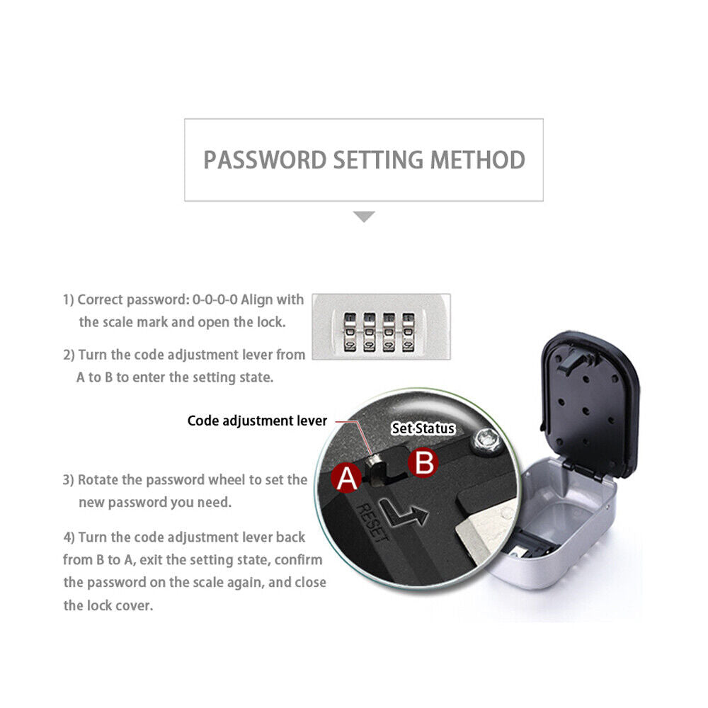 Wall Mounted Waterproof Metal Password Box,Storage Box,Password Key Box,key safe box