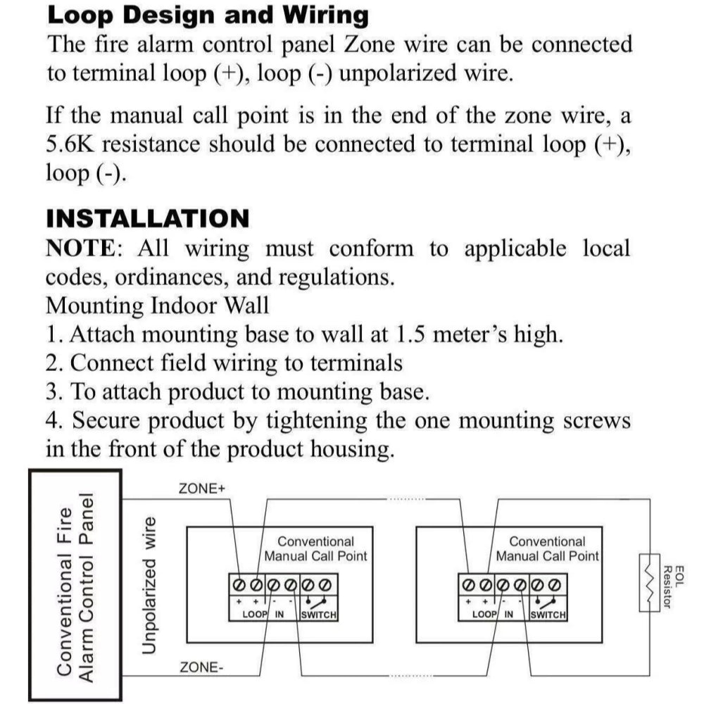 Wired 9-28VDC Manual Reset Alarm Switch/Fire Alarm Switch/Emergency Alarm Switch