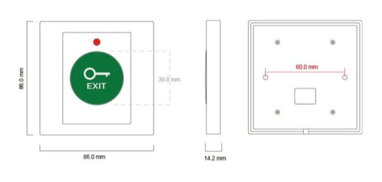 Surface mounted plastic door switch 86 type self resetting access control button