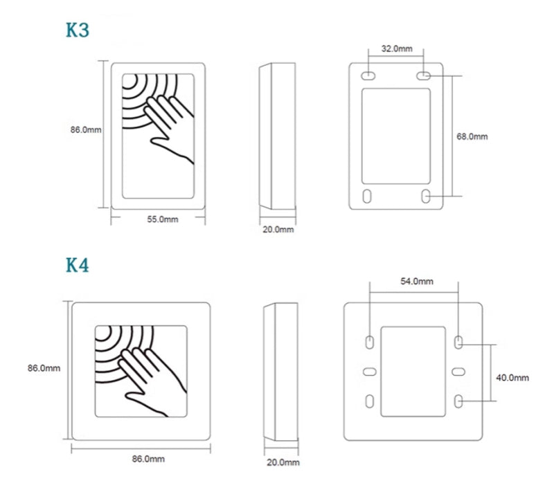 Touch Button electric box cassette/access control Exit Switch/Exit Button/Switch