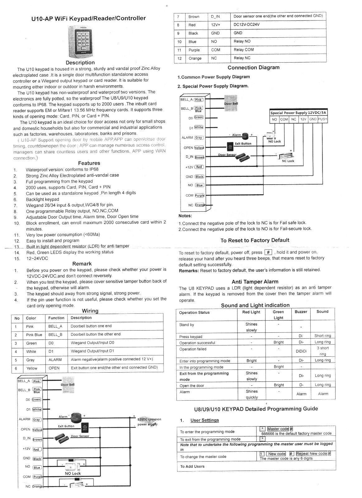 Wifi,APP,Keypad,Pin code,Standalone Access Control,metal,EM,125Khz,WG26 Reader