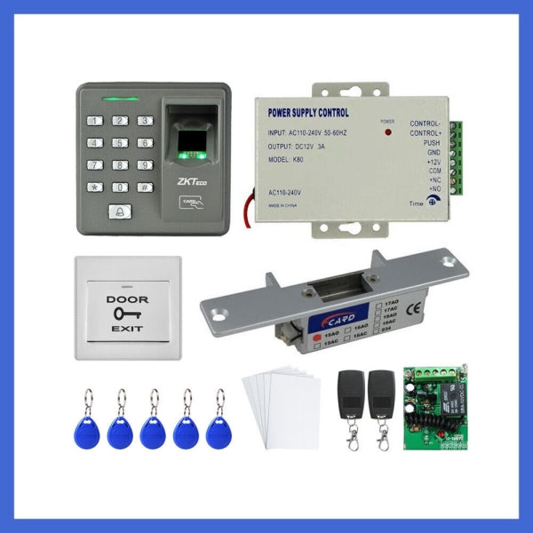 Fingerprint And RFID Card Reader Access Control System Kit With Strike Door Lock/Standalone access control