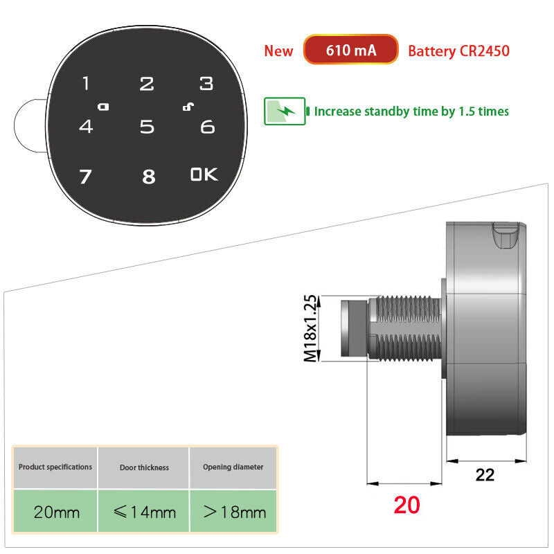 File Cabinet Lock,Locker Drawer Lock,Gym Cabinet Door Electronic Lock,Password lock