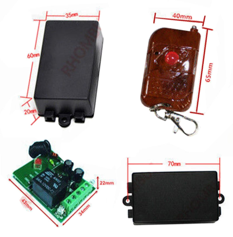 Wireless Remote Control Switch System 12V 1CH Transmitter&Receiver Access/315MHz