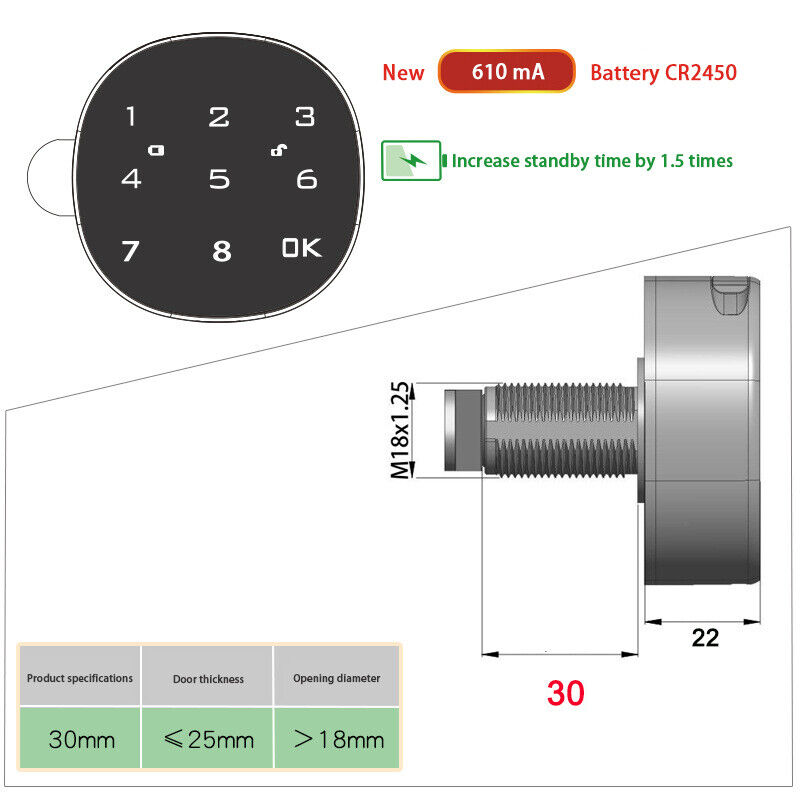 File Cabinet Lock,Locker Drawer Lock,Gym Cabinet Door Electronic Lock,Password lock