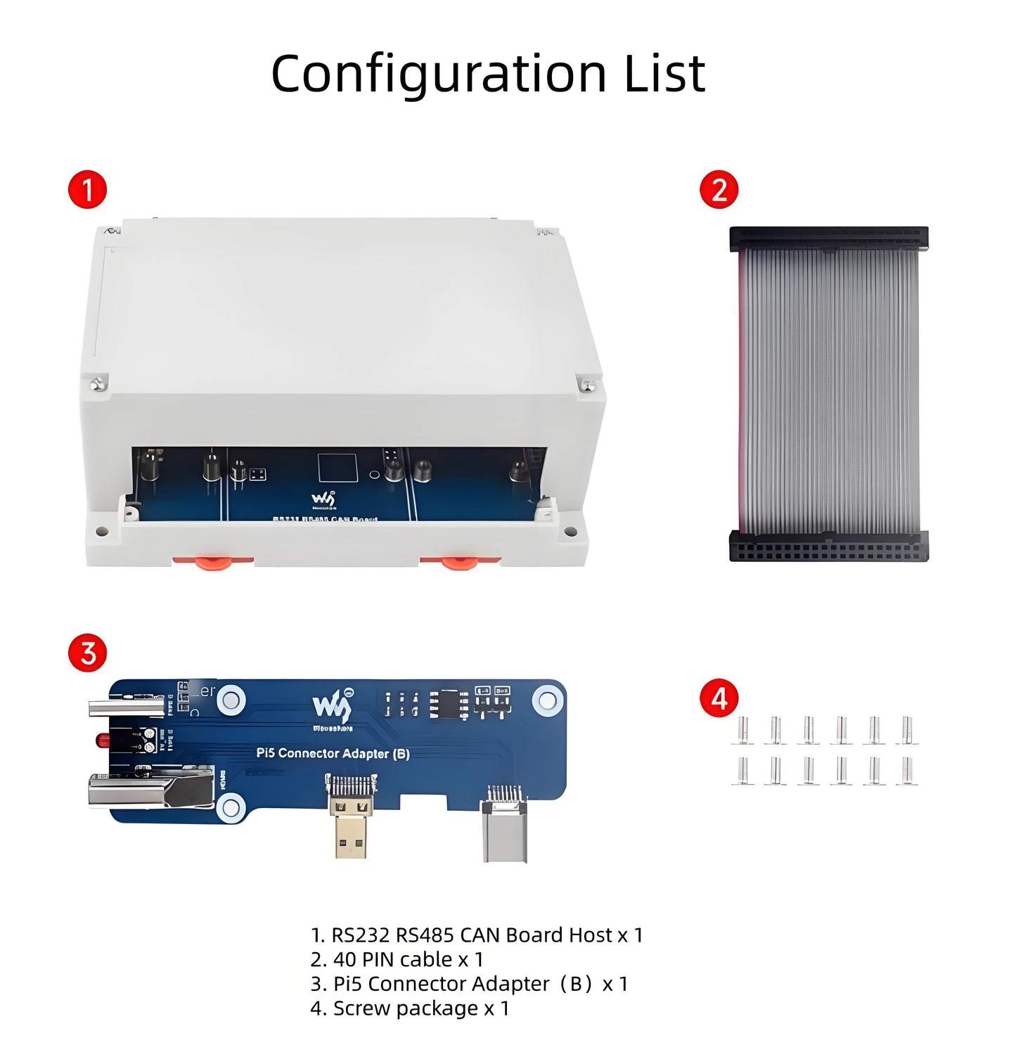 Raspberry Pi industrial interface board, isolated RS232/485 CANFD expansion board, wall-mountable/rail-mountable