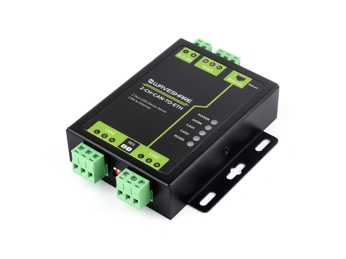 Industrial-grade dual CAN to Ethernet server Two-channel CAN + RS485 + Ethernet port