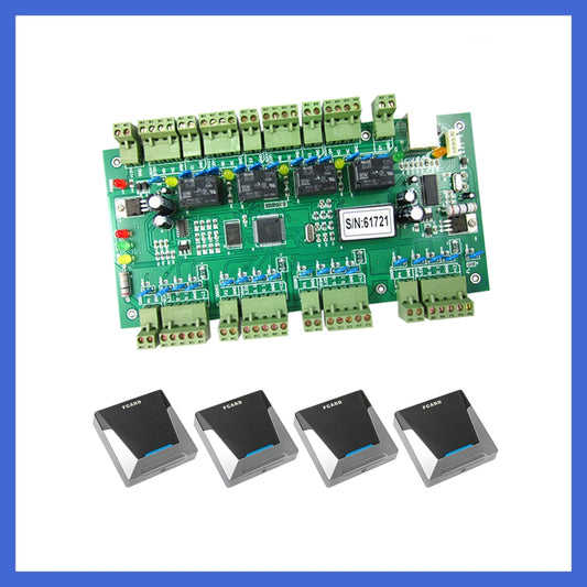 TCP/IP, 4-Doors,4-readers Door ,Access Control system,access control board