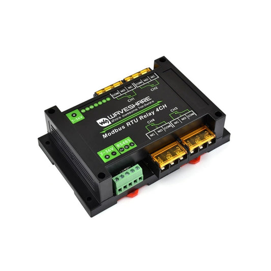 4-channel RS485 relay module 30A high current Modbus RTU protocol Guide rail type housing