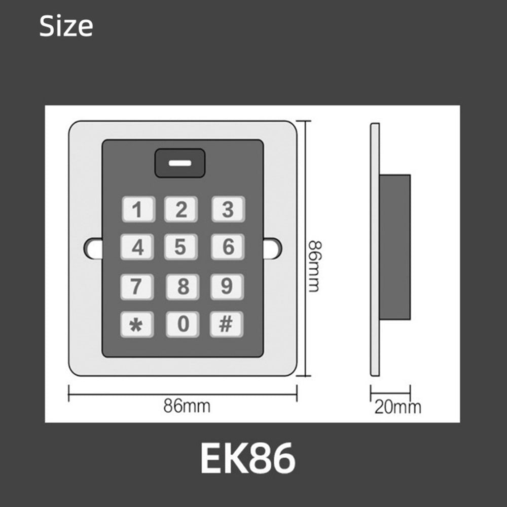 Embedded Waterproof 13.56MHz MF/IC 2k User Keypad Standalone Access Controller