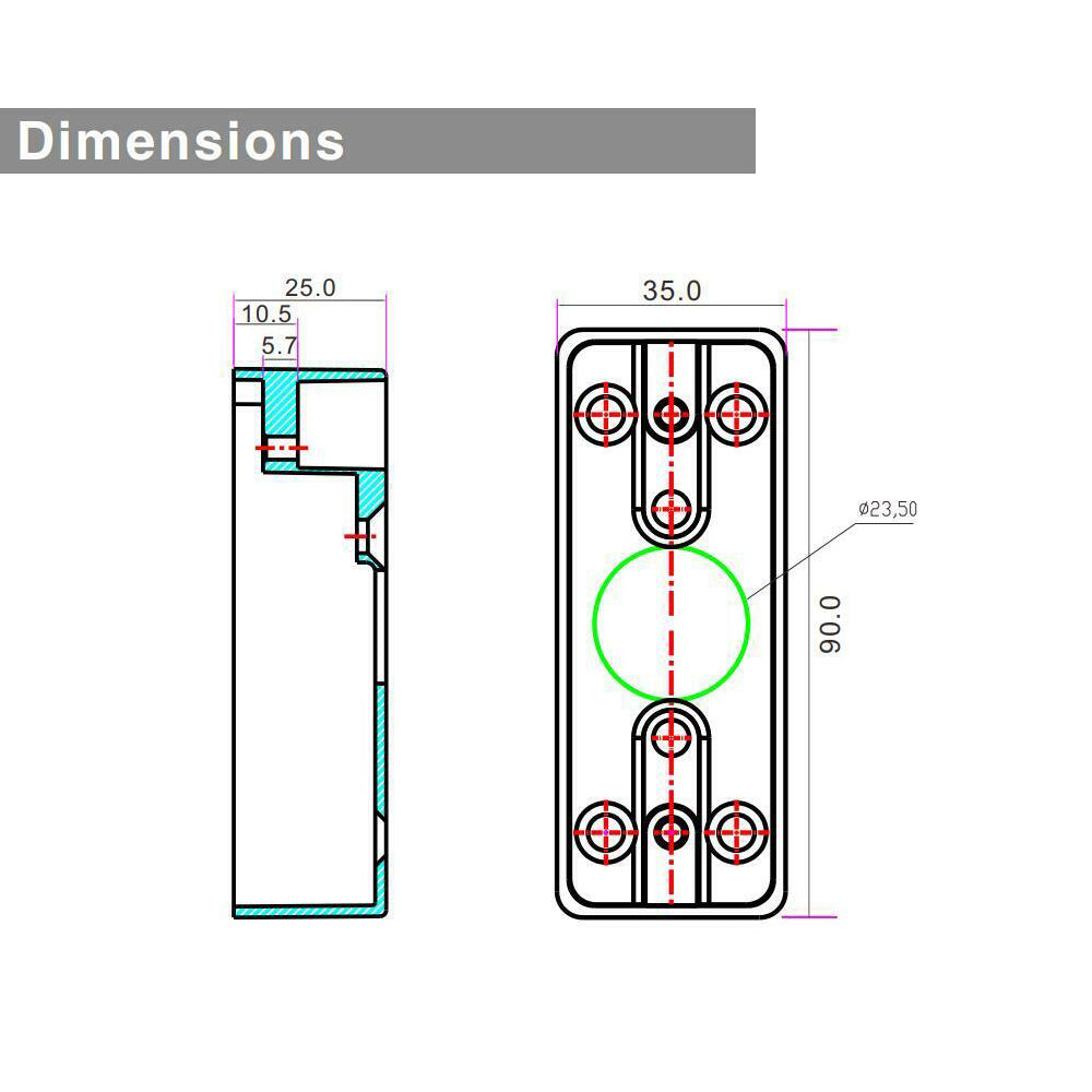 Mini ,Metal Zinc, Alloy Surface ,Wall Mounted, Back Wiring Box ,90Lx35Wx25H(mm)