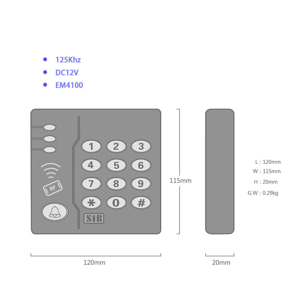 6.5K user ,EM4100 ,125Khz , Standalone Access Controller