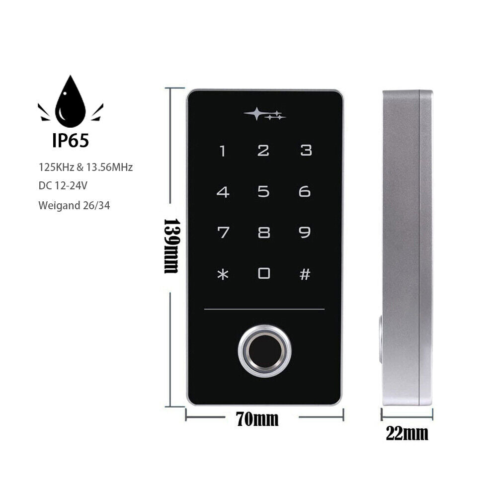 12-24VDC , Waterproof ,Fingerprint ,RFID  ,Standalone Access Control