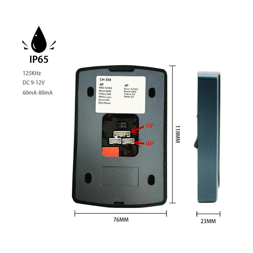 2K user, EM4100 ,125Khz, card reader ,Ext EM Epoxy, Standalone Access Controller