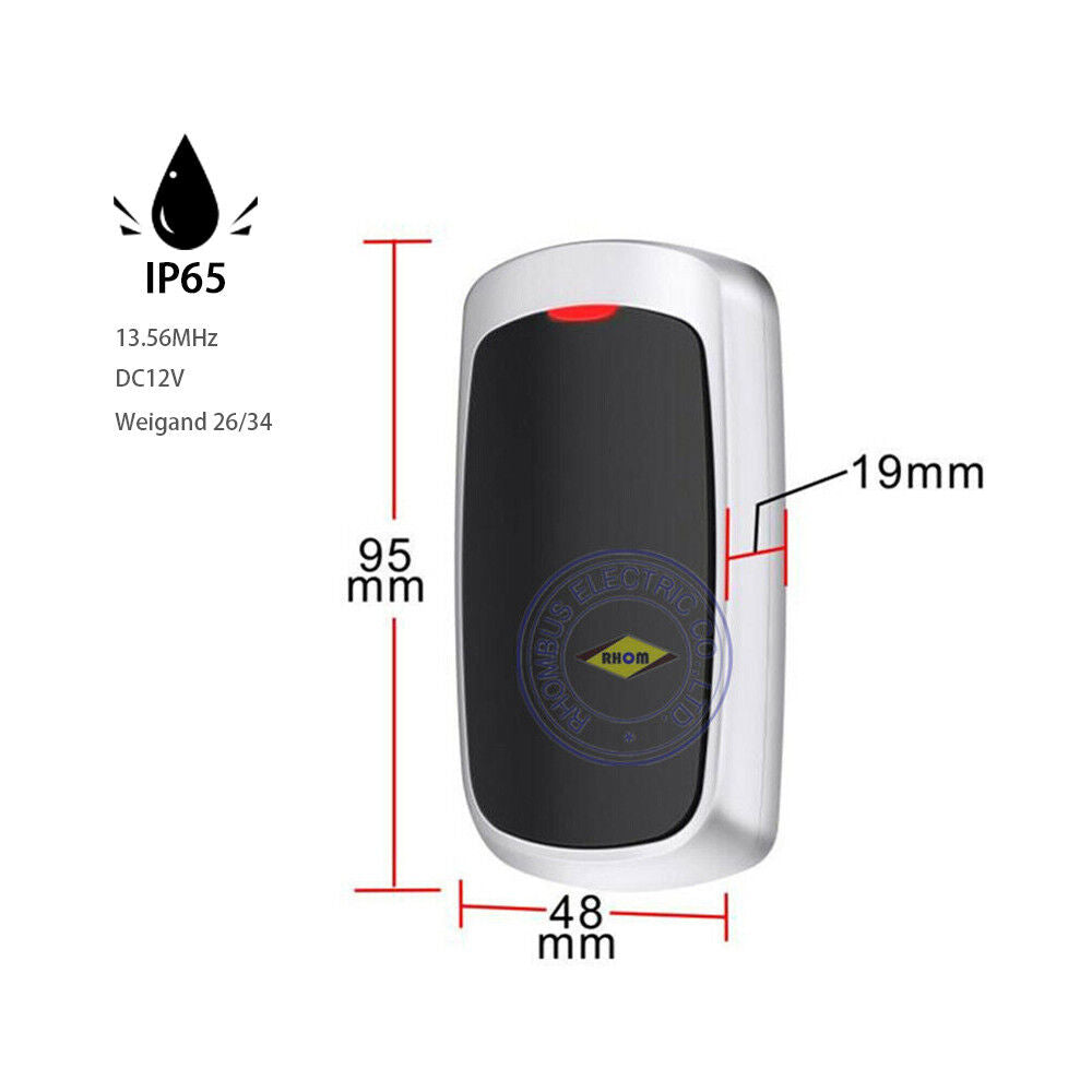 Metal,Waterproof,13.56Mhz,MF1,S50,WG26,Keypad,Access Control,RFID Reader