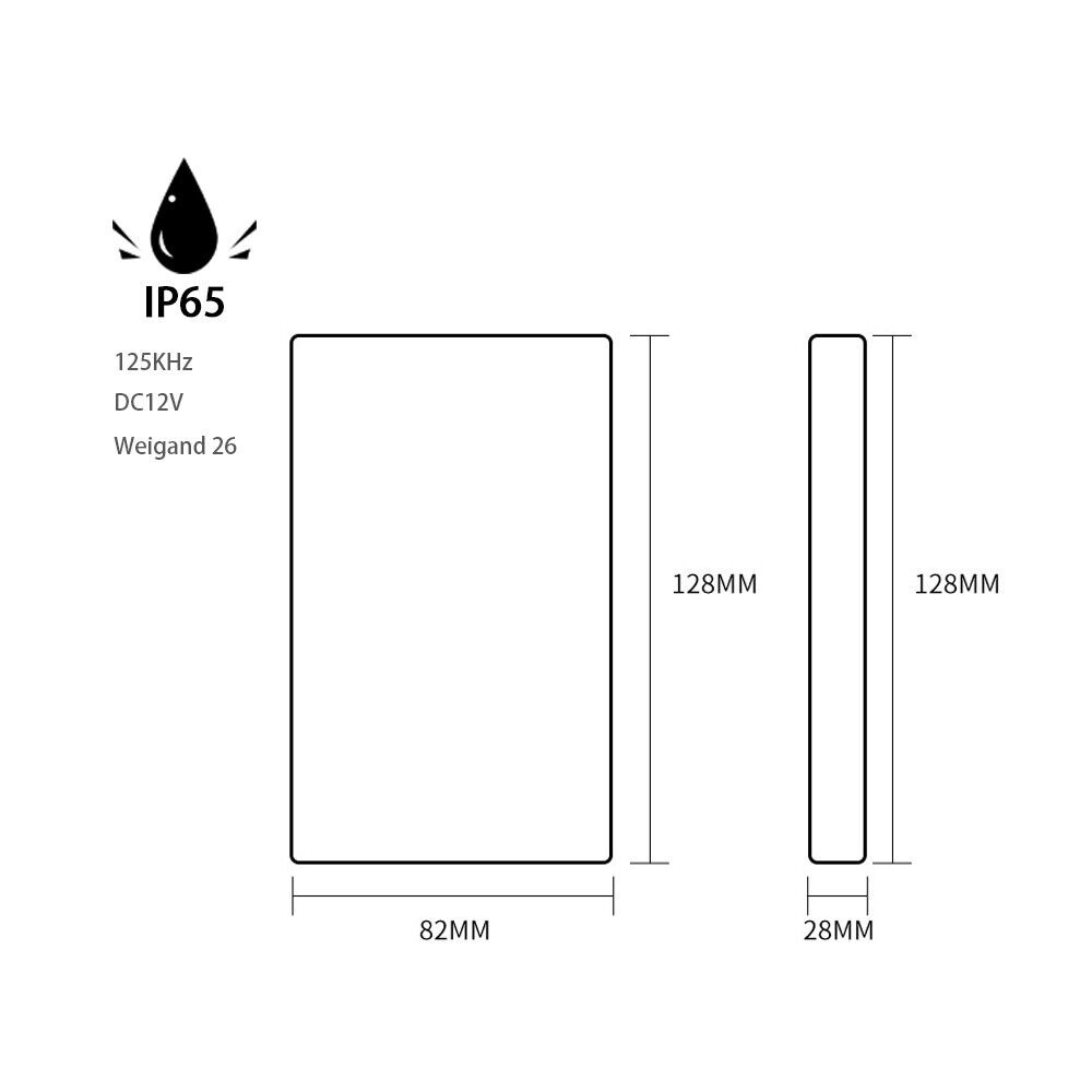 Metal Shell,Waterproof,125Khz,WG26/34,EM,prox,RFID,Access Control,Card Reader