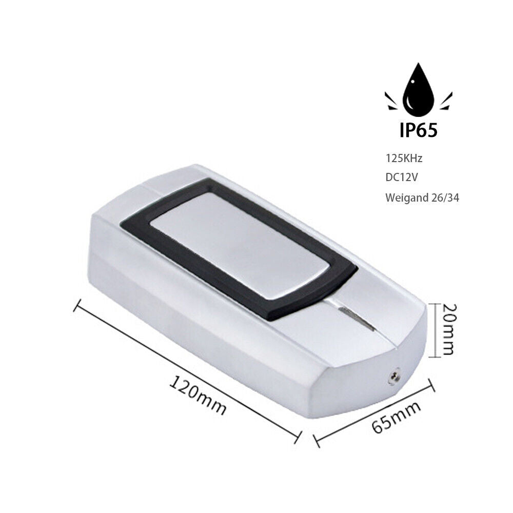 Metal Shell,Waterproof,125Khz,WG26/34,EM,prox,RFID,Access Control,Card Reader