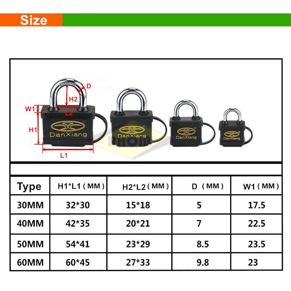 Outdoor Rubber Sheath Waterproof Padlock,Anti-theft Padlock,Rain-proof Padlock
