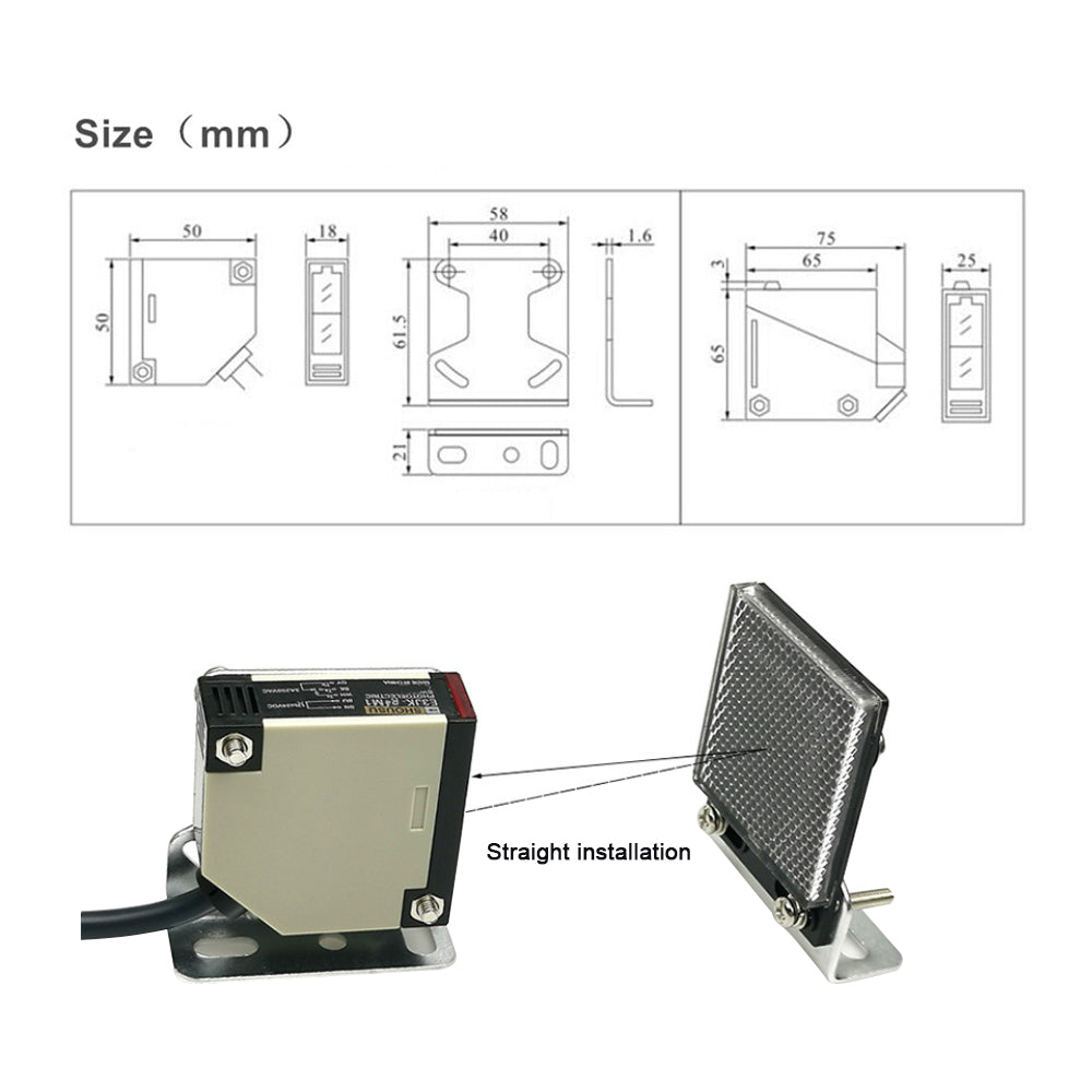 Infrared Induction Photoelectric Switch , Mirror Reflection Photoelectric Sensor