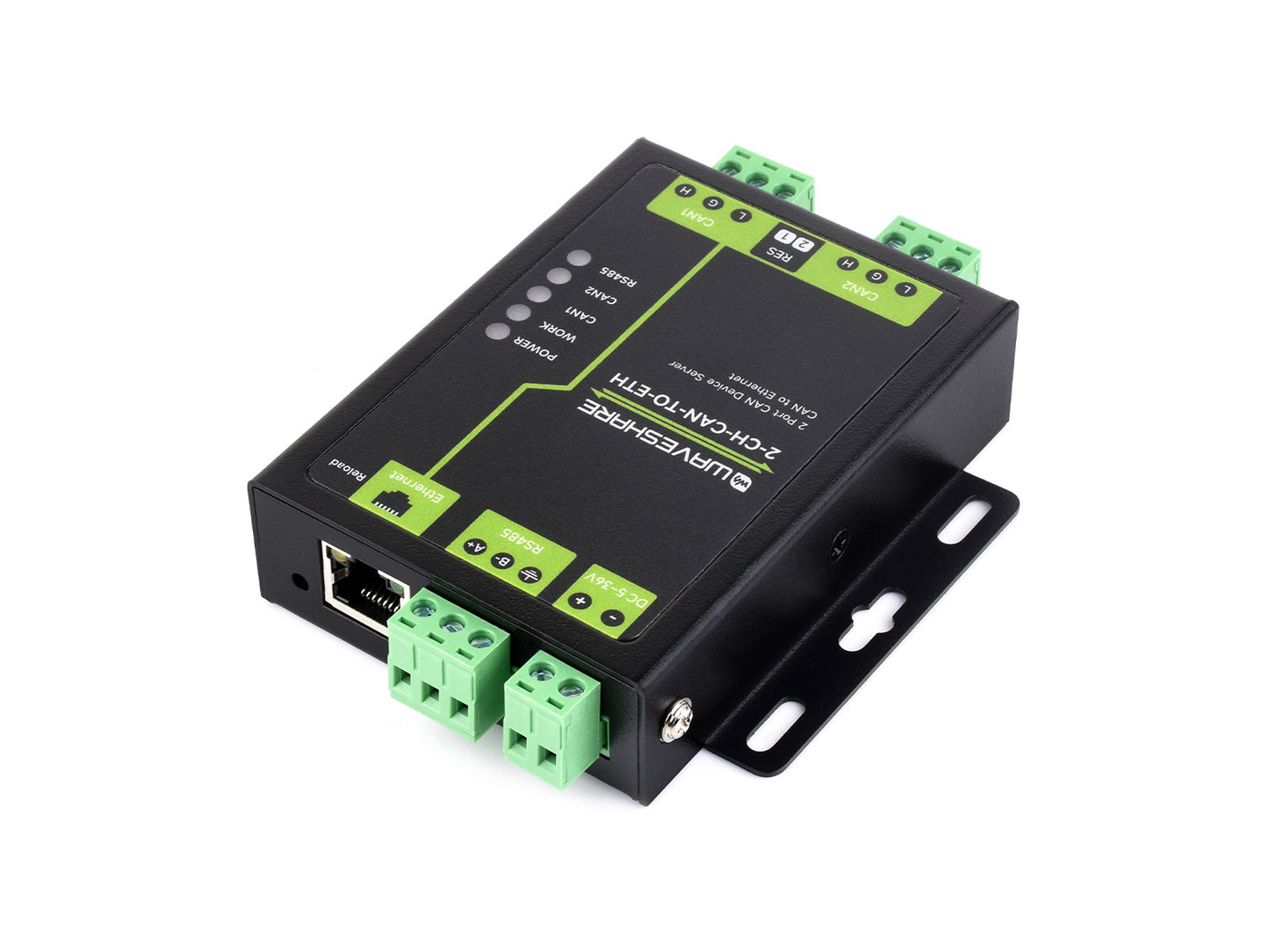 Industrial-grade dual CAN to Ethernet server Two-channel CAN + RS485 + Ethernet port