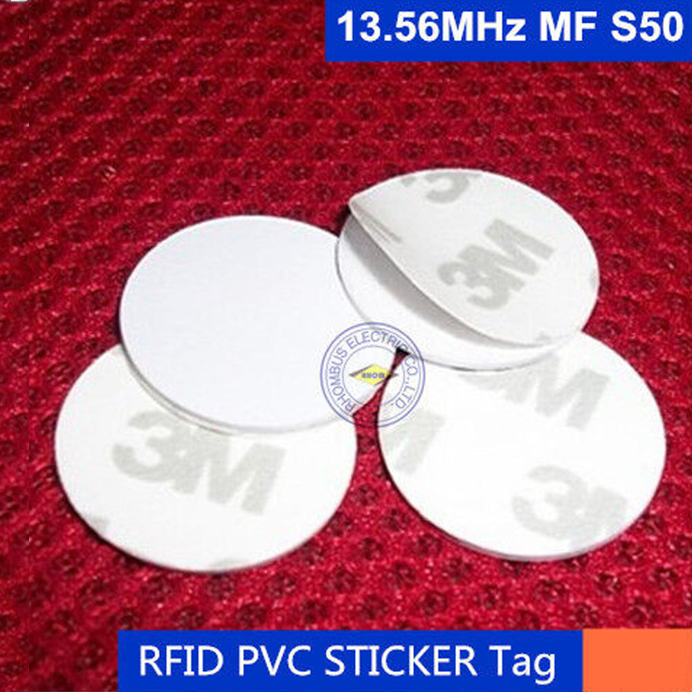 Ф25mm,13.56MHz,MF1,S50,Sticker,RFID Round tag