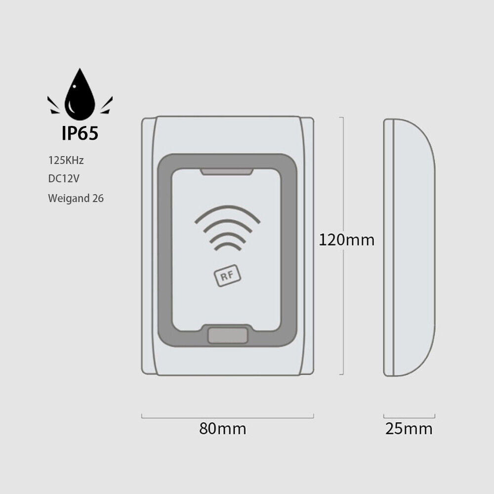 Waterproof ,125Khz ,Wiegand26, EM ,Access Control Card Reader