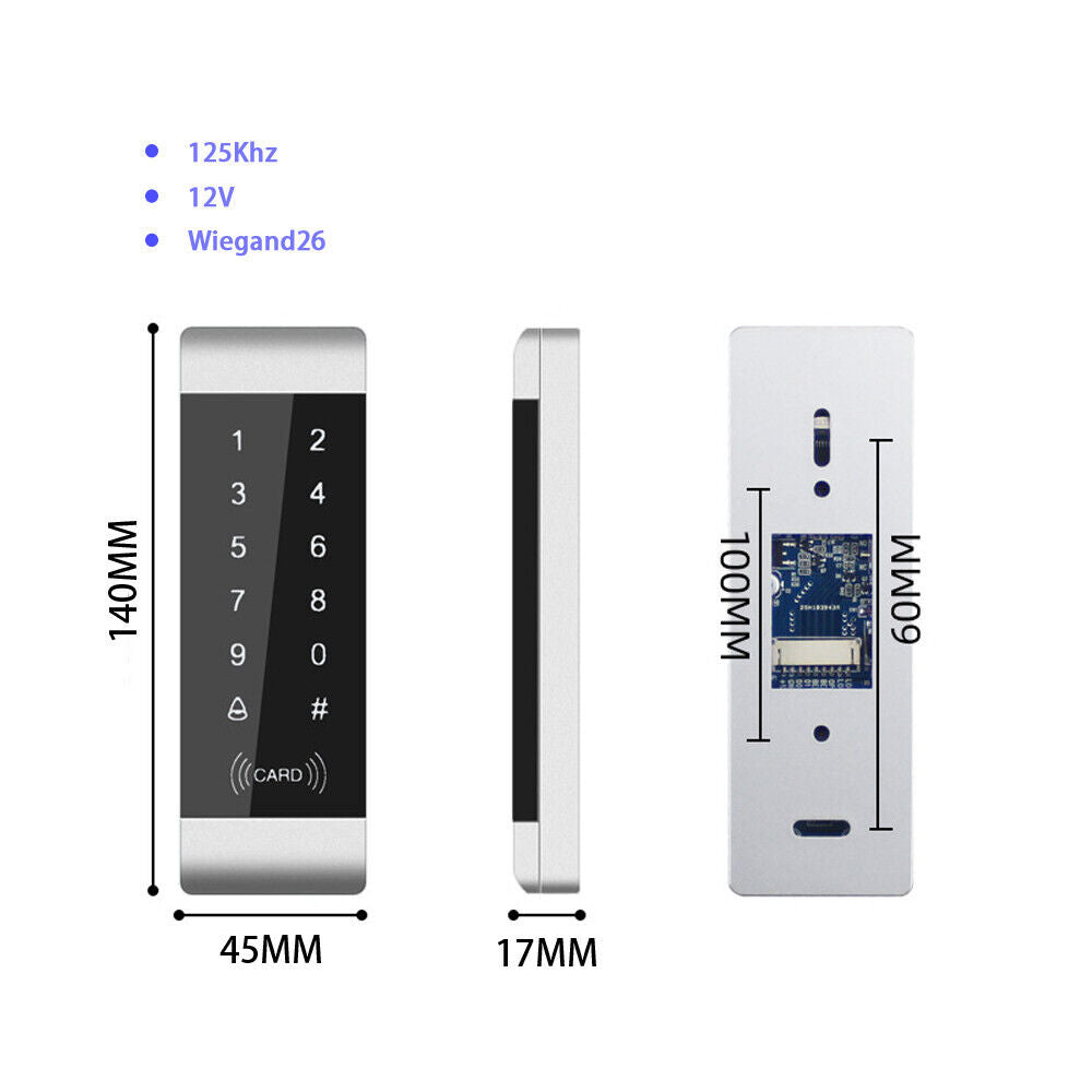 Touch,Keypad,EM4100,EM/ID,125Khz,card reader,Standalone Access Controller