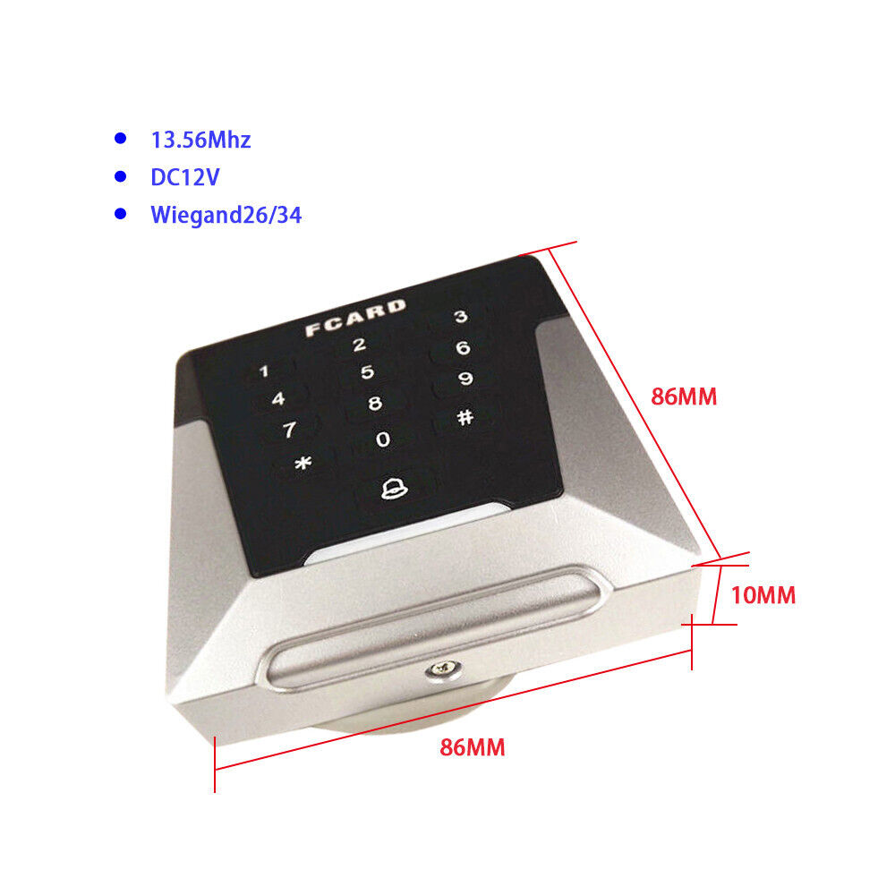 13.56Mhz,MF1,S50,keypad,WG26/34,RFID,Access Control,Reader