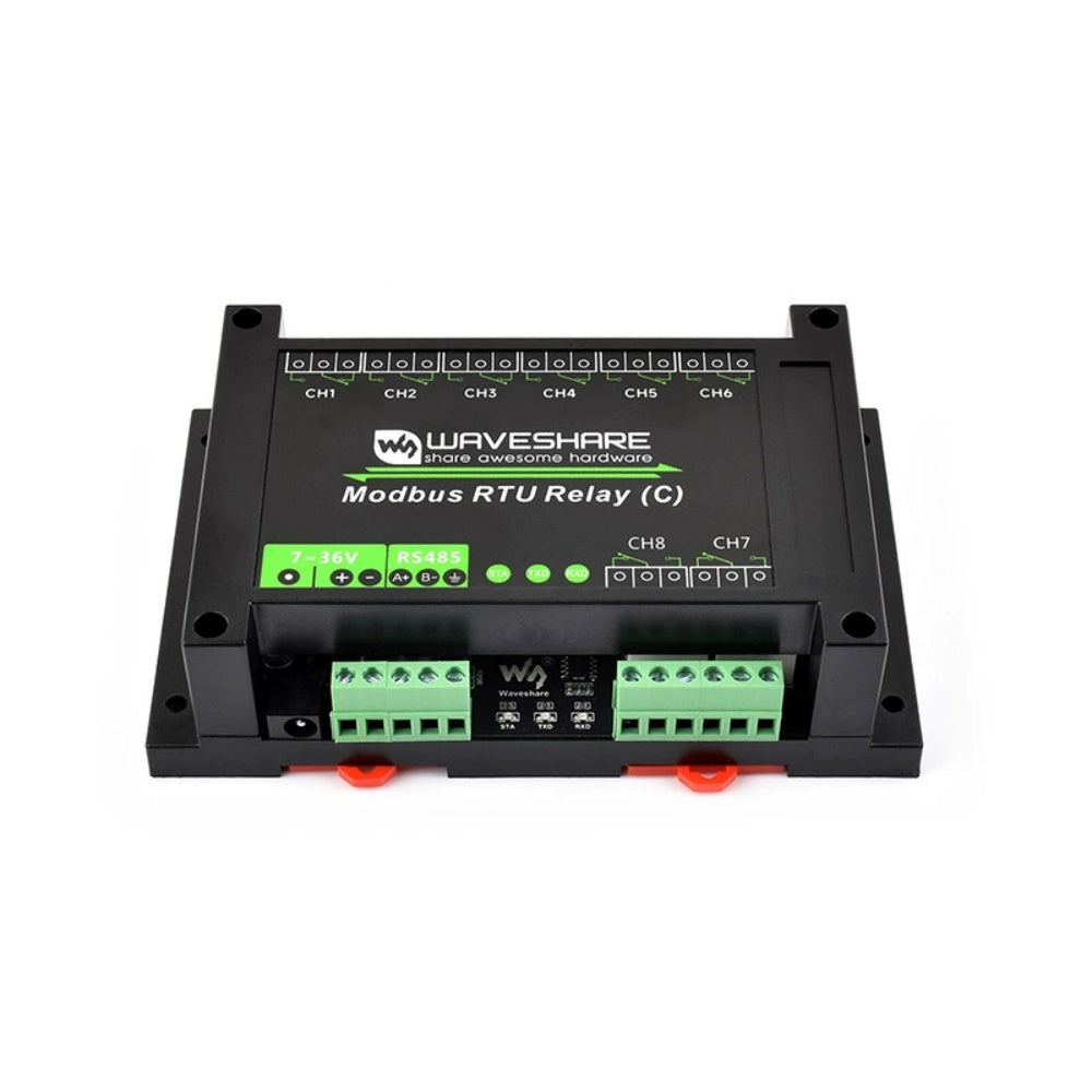 Industrial-grade 8-channel RS485 magnetic latching relay module Modbus RTU protocol Guide rail housing