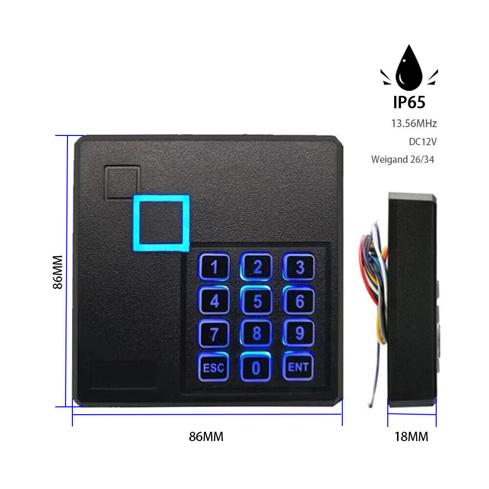13.56Mhz,MF1,S50,keypad,WG26/34,RFID,Access Control,Reader