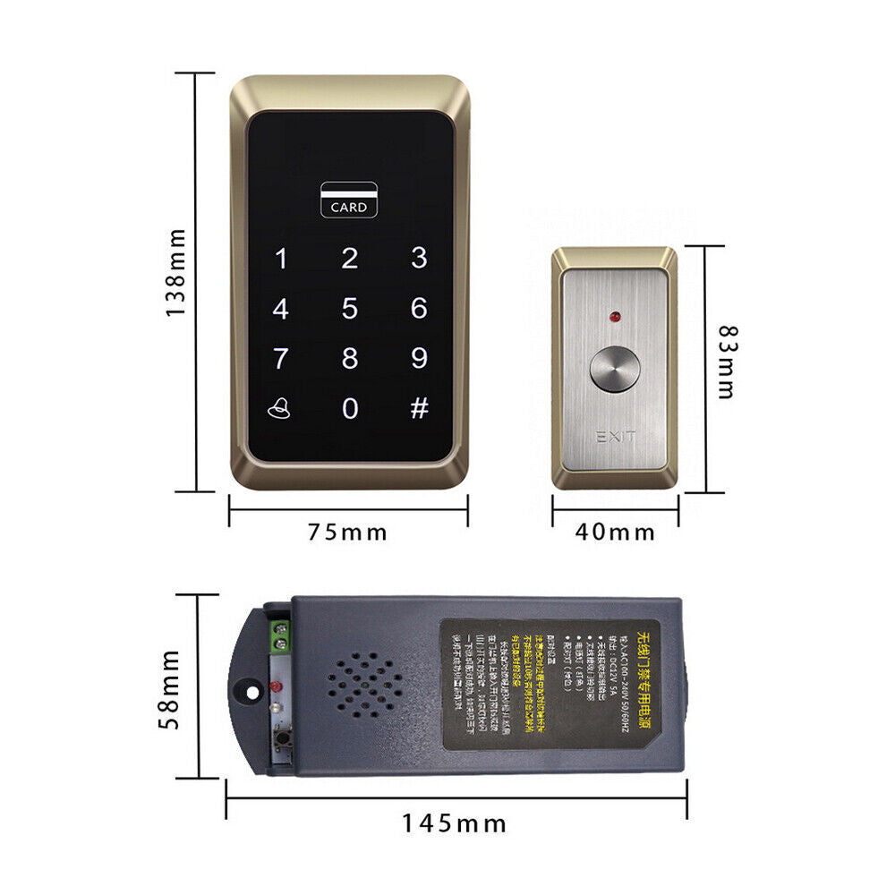 Wiring-free Wireless ,3A Battery, 1K User ,125KHz ,EM/ID ,Standalone Access Control