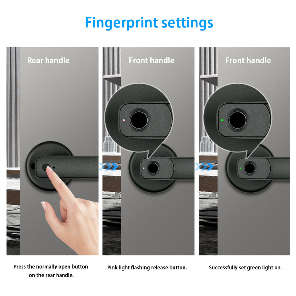Single Latch Fingerprint Lock /Wooden Door Ball Lock Replaces Smart Lock