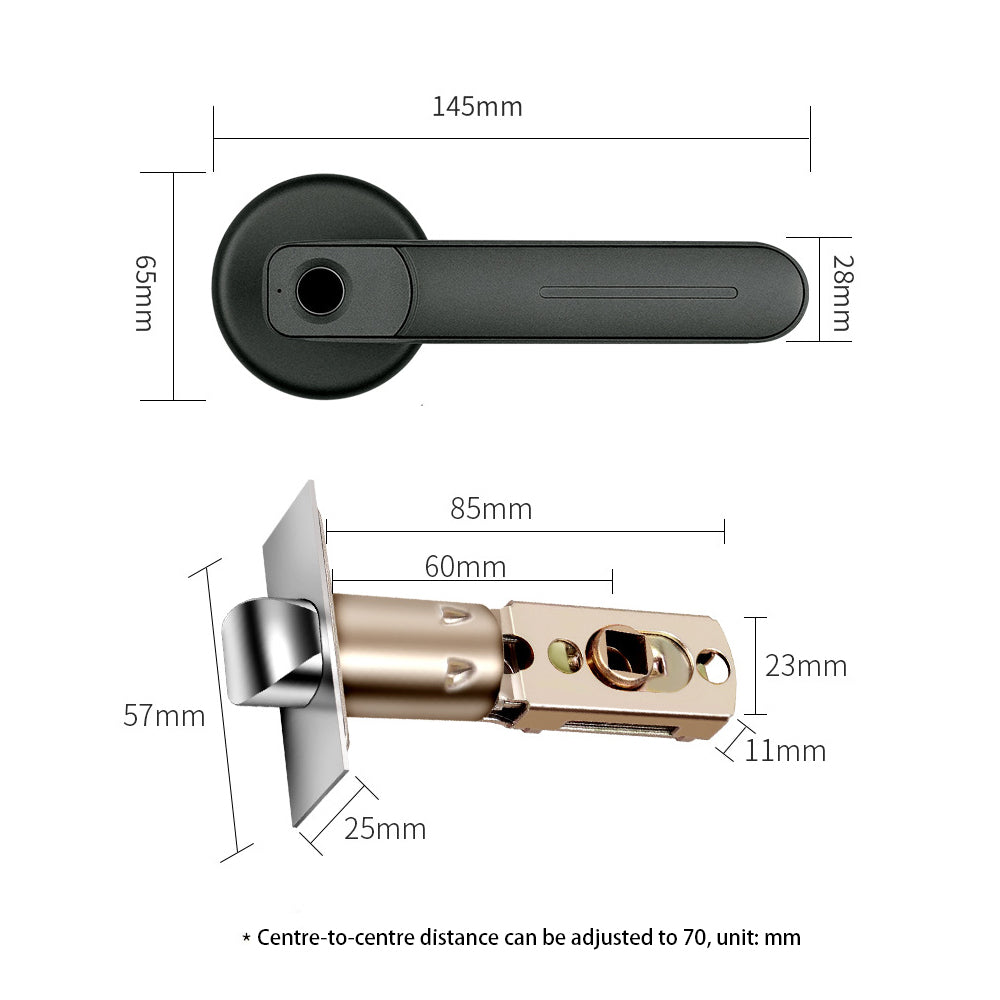 Single Latch Fingerprint Lock /Wooden Door Ball Lock Replaces Smart Lock