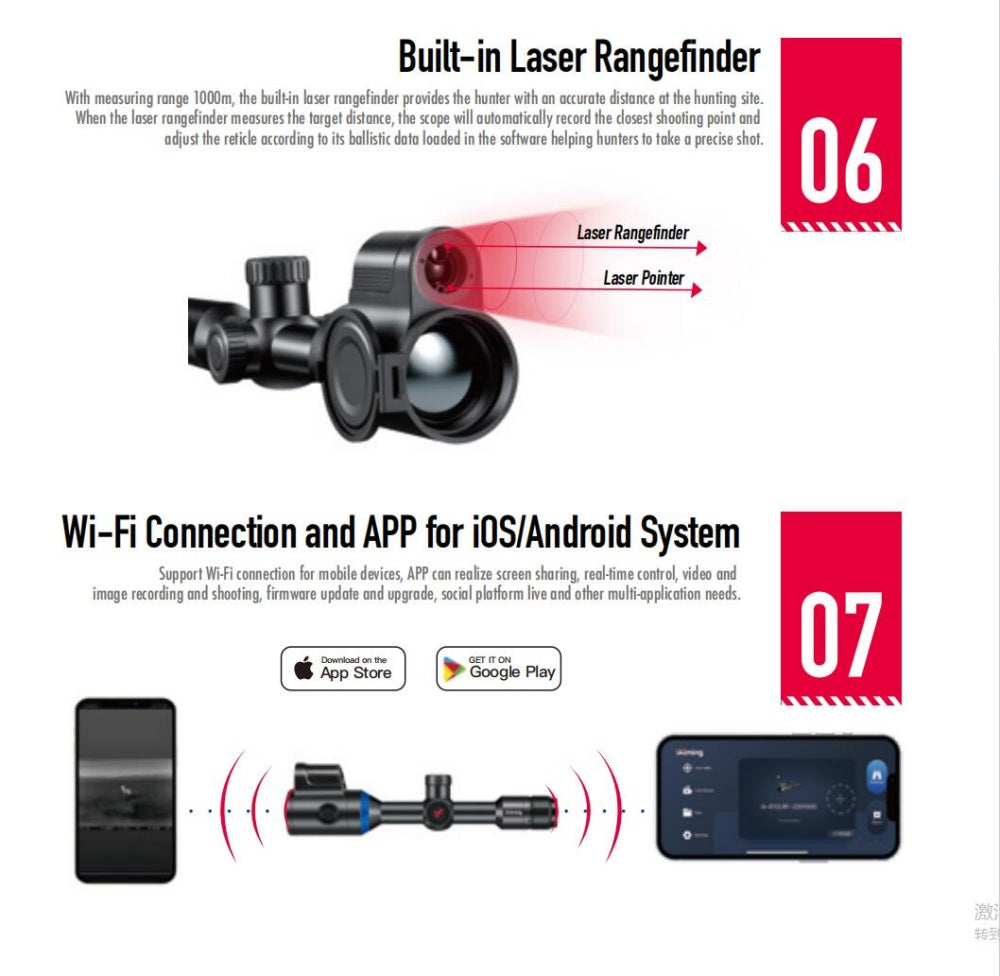 2.4G Wi-Fi &APP for iOS/Android System SMART THERMAL RIFILE SCOPE IA-PRO/LRF