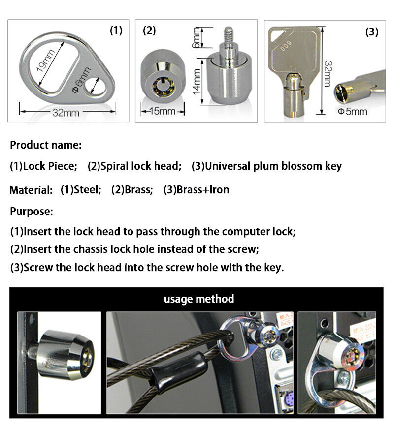 Key Type Desktop Lock ,Computer Case Lock ,Internet Cafe Office Management Lock