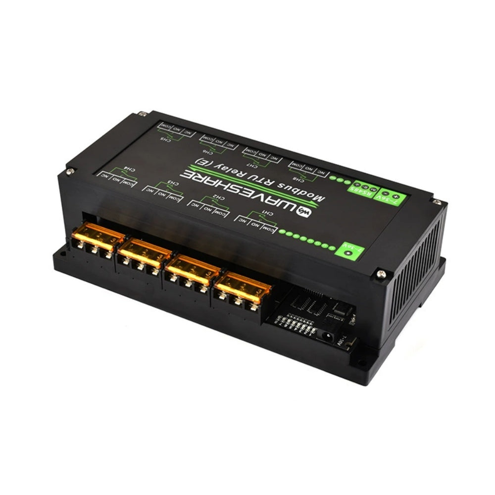 8-channel RS485 relay module 30A high current Modbus RTU protocol Guide rail type housing