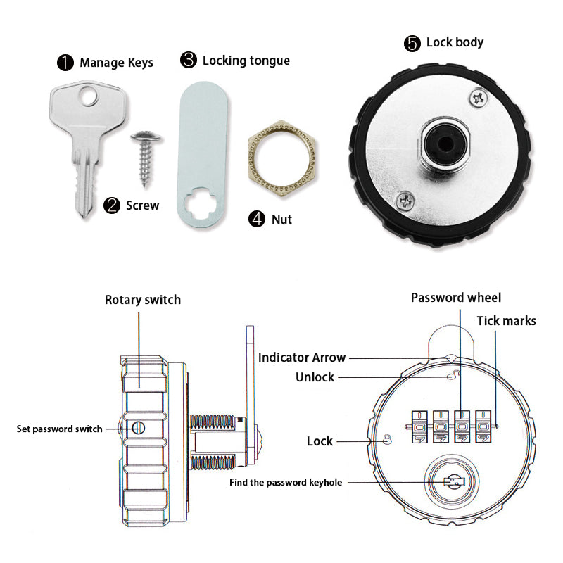 Cabinet Door Lock,Password Lock,key
