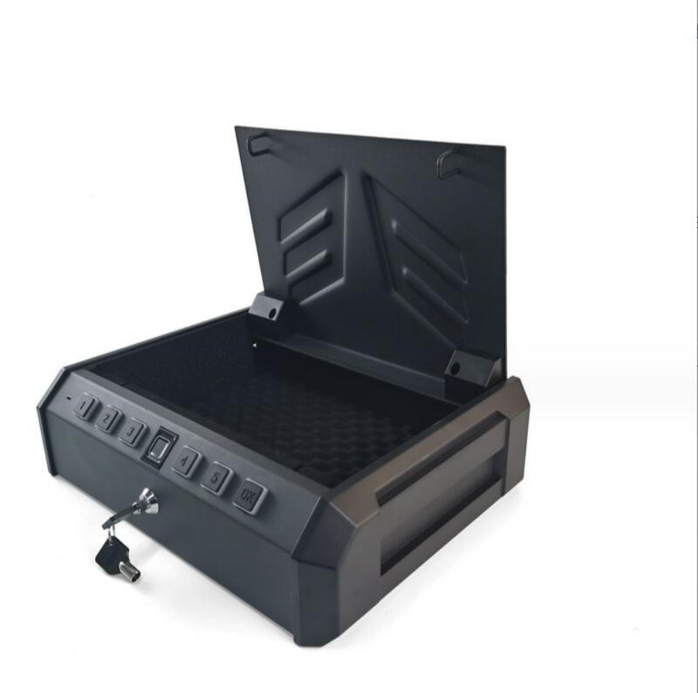 Household portable car gun box/safe/fingerprint password small mini safe/pistol box/Safe Deposit Box