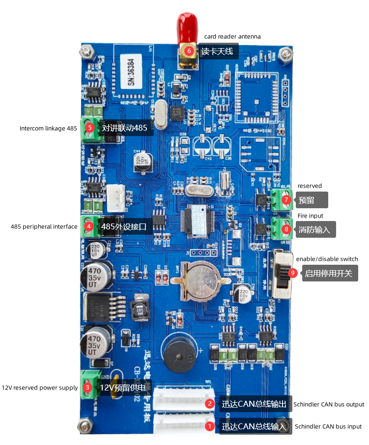 Up to 32 Elevator/Lift access control Board for Schindler 3300/3600/5400/5600