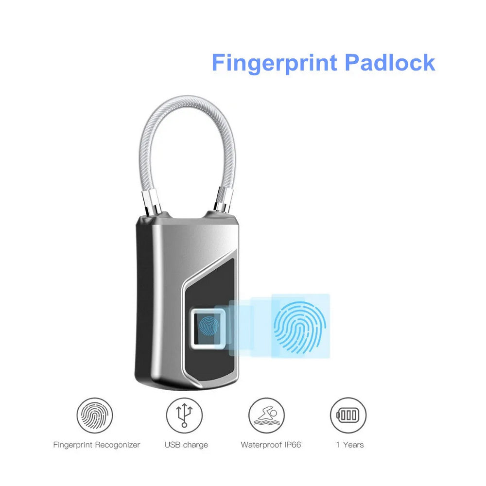 Fingerprint Door Lock ,Waterproof ,USB ,Charging Smart Keyless ,Anti-Theft Padlock