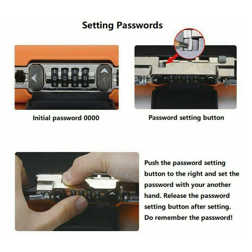 Portable Sports Storage Beach Safe Box ,Combination Lock,Safety Cable Key,key safe box