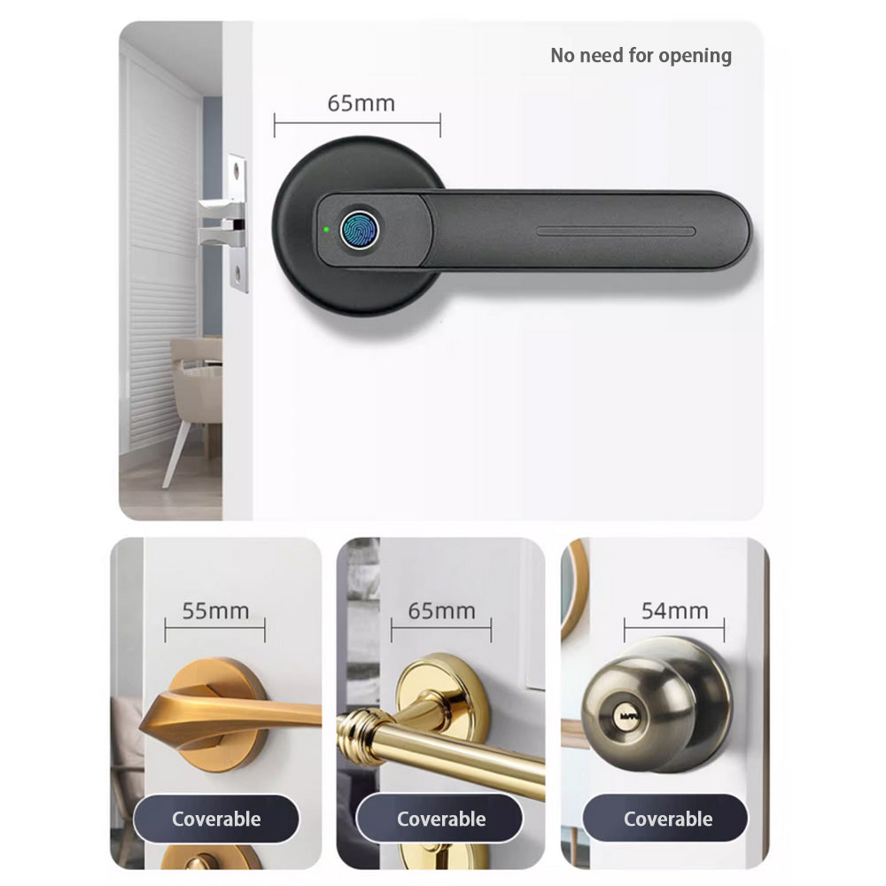 Single Latch Fingerprint Lock /Wooden Door Ball Lock Replaces Smart Lock